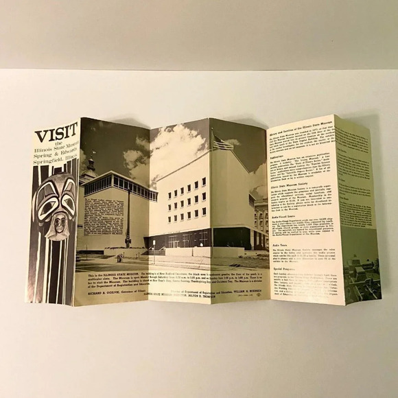 Vintage Illinois State Museum Travel Brochure Heart of Lincoln Land Postcard - Picture 6 of 16